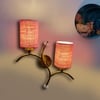 Devansh Metal Electric Wall Light in Gold Colour with Pink Shade Count of 2 Lights