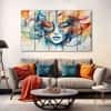 The Castle Decor Abstract Female Portrait Wall Art Set of 5 27x48 Inch