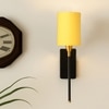 Devansh Metal Electric Wall Light in Black Colour with Yellow Shade Count of 1 Light