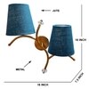 Devansh Metal Electric Wall Light in Gold Colour with Blue Shade Count of 2 Lights