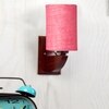 Devansh Solid Wood Electric Wall Light in Pink Colour with Pink Shade Count of 1 Light