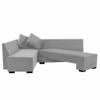 Melo 3 Seater Left Sectional Velvet Sofa Cum Bed in Grey colour