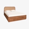 Buda Drawer Storage Queen Size Bed in Light Walnut Finish