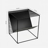 Black Metal End Table With Storage