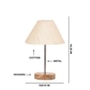 Devansh Off White Cotton Table Lamp With  Natural  Wood Base  & Steel Pipe (10X16.25 Inches)-27