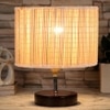 Bosco Round Bamboo Table lamp with Brown Base