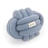 Knotty Combed Cotton Knitted Decorative Misty Blue Knot Pillow 7 x 7 Inches