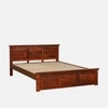 Zvya Solid Wood Queen  Size Bed Without Storage (Honey Finish)