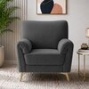 Osbert Velvet 1 Seater sofa in Dark Grey color