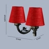 Devansh Metal Electric Wall Light in Antique Gold Colour with Maroon Shade Count of 2 Lights
