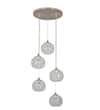 SAVANNAH Modern 5 Light Stainless Steel Glass Pendant