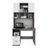 Avenly Study Table with Storage Grey and Frosty White