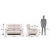 Emila Fabric Two Seater Motorized Recliner in Cream Colour