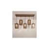 Oblique 5 Series Brown Solid Wood Cluster Hanging Light