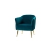 Celeo Velvet Accent Chair in Teal Blue Colour