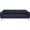 Scandinavian Mira Three Seater Sofa Blue Matte Finish