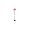 Byron Pink Natural Fiber Floor Lamp with Black Iron Base