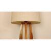 Laurent Brown Wooden Table Lamp with White Jute Lampshade