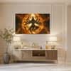 The Castle Decor Lord Shiva Wall Painting Design 4 Wooden Framed 27x48 Inch (Style 1)