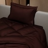 Stoa Paris Comforter for Single Bed, 300TC Satin Comforters in Chocolate Chocolate