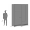 Velora Premium 2 Door 8ft Sliding Wardrobe with mirror Double cream - Hauge Blue Light Oak Finish