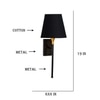 Devansh Metal Electric Wall Light in Black Colour with Black Shade Count of 1 Light