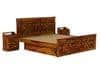 Moglis Solid Wood Queen  Size Bed With Drawer Storage Bed In Honey Oak Finish