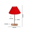 Devansh Red Cotton Table Lamp With  Natural  Wood Base  & Steel Pipe (10X16.25 Inches)-29