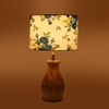 Devansh Multicolor Cotton Table Lamp With  Wood Natural Base (7X13 Inches)-14