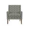 Leston Printed Infinity Grid Fabric Lounge Chair in Green Colour