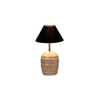 Black cotton with White Brushed Wood Table Lamp