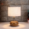 Juniper White jute & solid wood table lamp