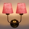 Devansh Metal Electric Wall Light in Gold Colour with Pink Shade Count of 2 Lights
