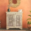 Anokhi Solid Wood Sideboard In Rustic White Finish