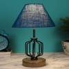 Wren Turquoise Jute Table lamp with Wood & Iron Base
