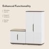 Baltoro Engineered Wood Tall Shoe Rack with Seating in White Finish