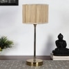 Bamboo Shade with Metal Gold Table Lamp
