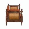 Rattan Solid wood Three Seater sofa in Provincial TeakCopper Orange Colour Fabric