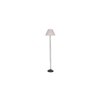 Marike Grey Fabric Floor Lamp with Black Iron Base