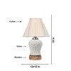 Devansh Off-White Vintage  Cotton Pleated Shade Lamp With Wood & Mosaic Glass Base For Decoration/Office/Home/Gifting/Study For Decoration/Office/Home/Gifting/Study