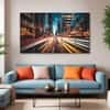 The Castle Decor Fast Moving City Wall Art Set of 5 Wooden Framed Digital Painting 27x48 Inch