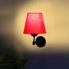 Devansh Metal Electric Wall Light in Black Colour with Red Shade Count of 1 Light