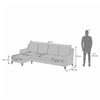 Abbey Sectional Sofa (Colour : Birch Beige, Cushion : Hard, Seater : Left Aligned 3 Seater + Left Aligned Chaise)
