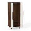 Bonco Engineered Wood Wardrobe In Brown Maple & White Finish