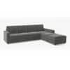 Apollo Sofa (Colour : Ash Grey Velvet, Cushion : Hard, Back Type : Regular, Seating Capacity : Right Aligned 3 Seater + Right Aligned Chaise)