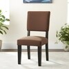 Newport wood Set of 2 Dining Chairs in Taupe Brown Velvet Upholstery with MAHAGONY FINISH