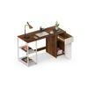 Corbyn Engineered Wood Study and Computer Laptop Table for Home or Office, WFH Desk, with Drawer Shelves Storage for Books and Décor Display for Adults Kids Students (Brown Maple & White)