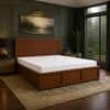 Nivaan Solid Wood Compact King Bed Hydraulic Storage Provincial Teak Finish Mattress 72 x 72 Inches