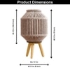 Luxe Home Standing Bamboo Woven Lantern with Stand or Glass Jar - 2025-212- Taupe (40x20x20 cm)