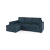 Apollo Compact Sofa (Colour : Indigo Blue, Cushion : Soft, Back Type : Regular, Seating Capacity : Left Aligned 2 Seater + Left Aligned Chaise + Ottoman)